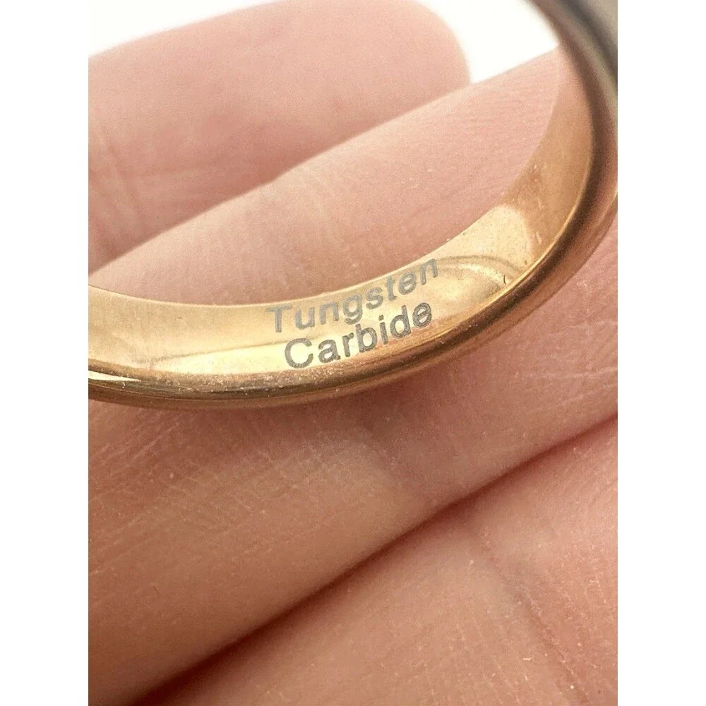 TUNGSTEN CARBIDE ETCHED HAMMERED WEDDING BAND RING SIZE 7